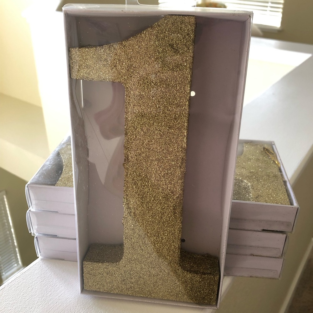 Party City Gold Glitter Number 1 Decoration